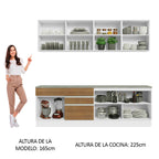 Cocina Integral Glamy 2.40 m con Encimeras Blanco/Marrón 06