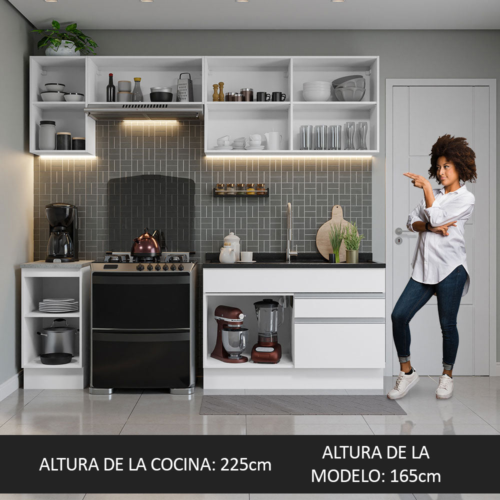 Cocina Integral Glamy 2.40 Metros Blanco 07