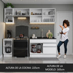 Cocina Integral Glamy 2.40 Metros Blanco 07