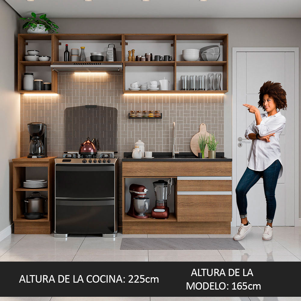 Cocina Integral Glamy 2.40 Metros Marrón 07