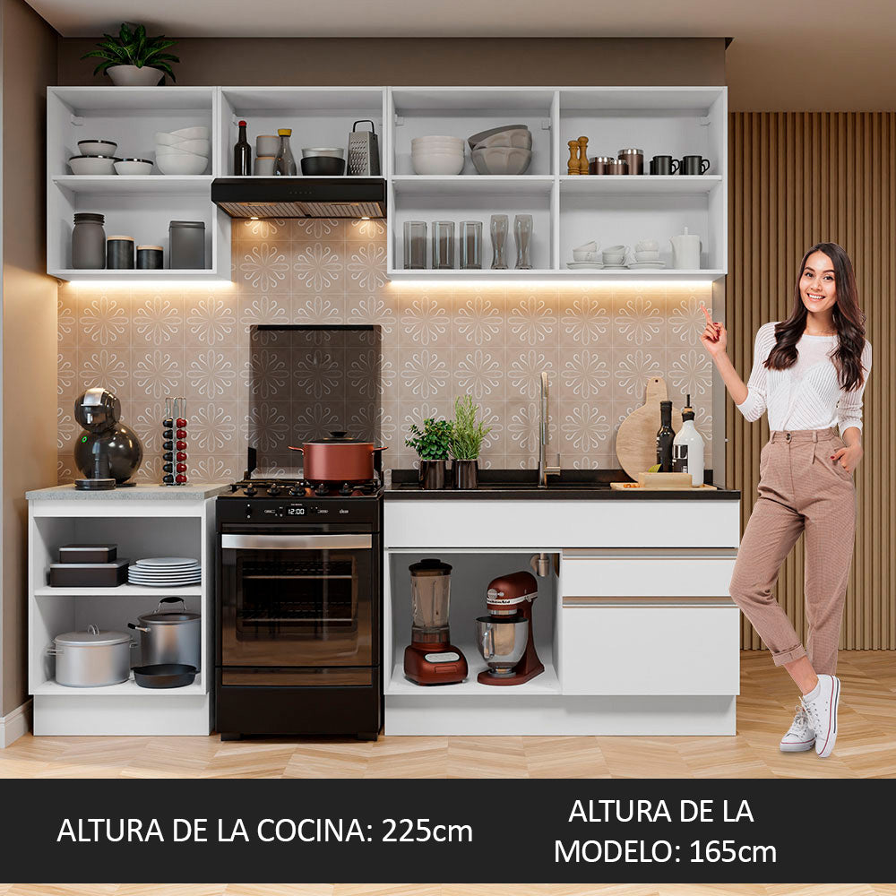 Cocina Integral Glamy 2.40 Metros Blanco 08