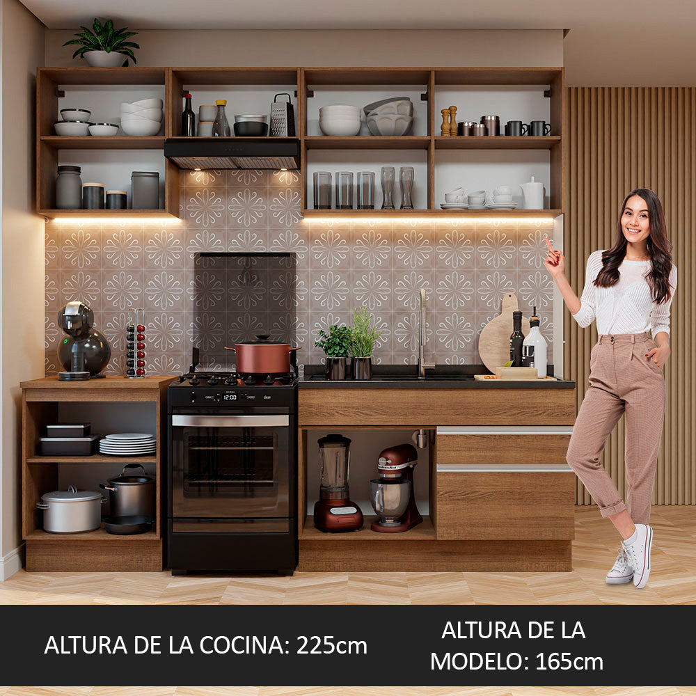 Cocina Integral Glamy 2.40 Metros Marrón 08