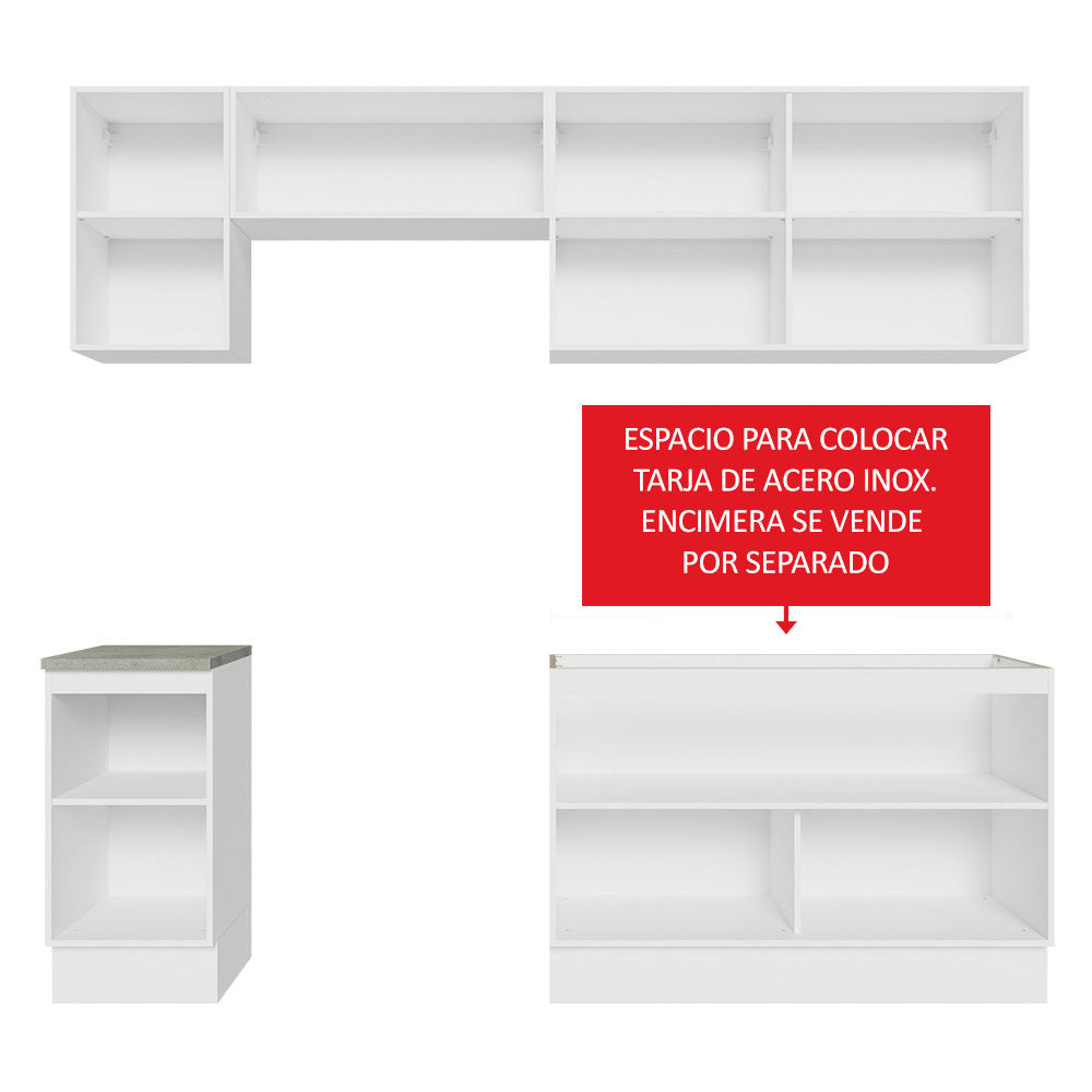 Cocina Integral Glamy 2.40 Metros Blanco/Negro 10