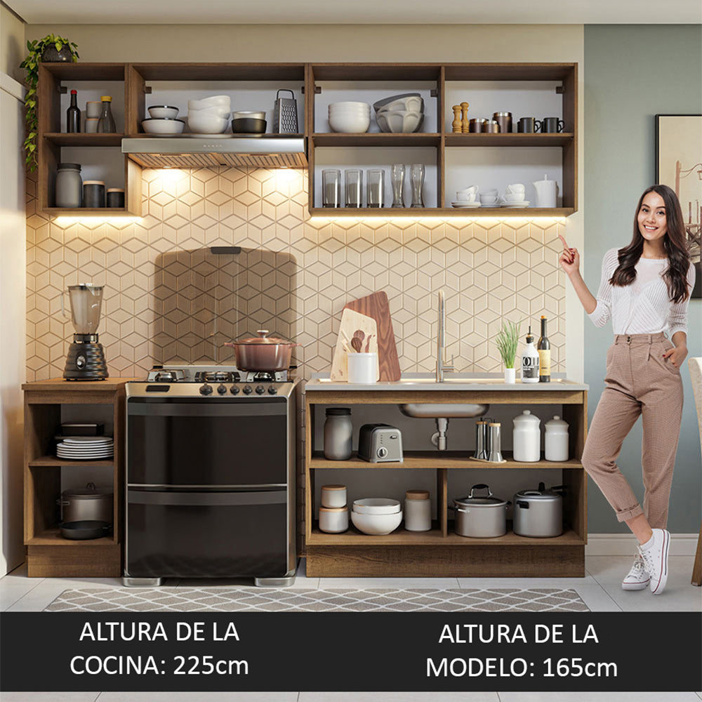 Cocina Integral Glamy 2.40 Metros Marrón 10