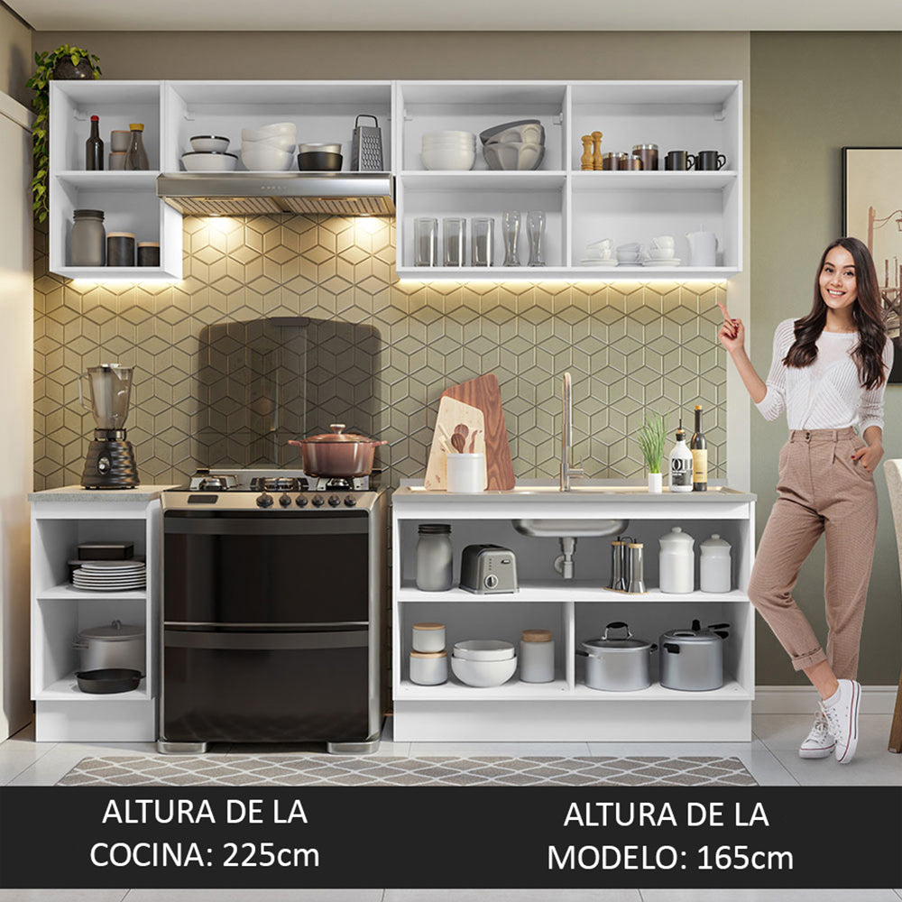 Cocina Integral Glamy 2.40 Metros Blanco/Marrón 10