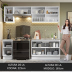 Cocina Integral Glamy 2.40 Metros Blanco/Marrón 10