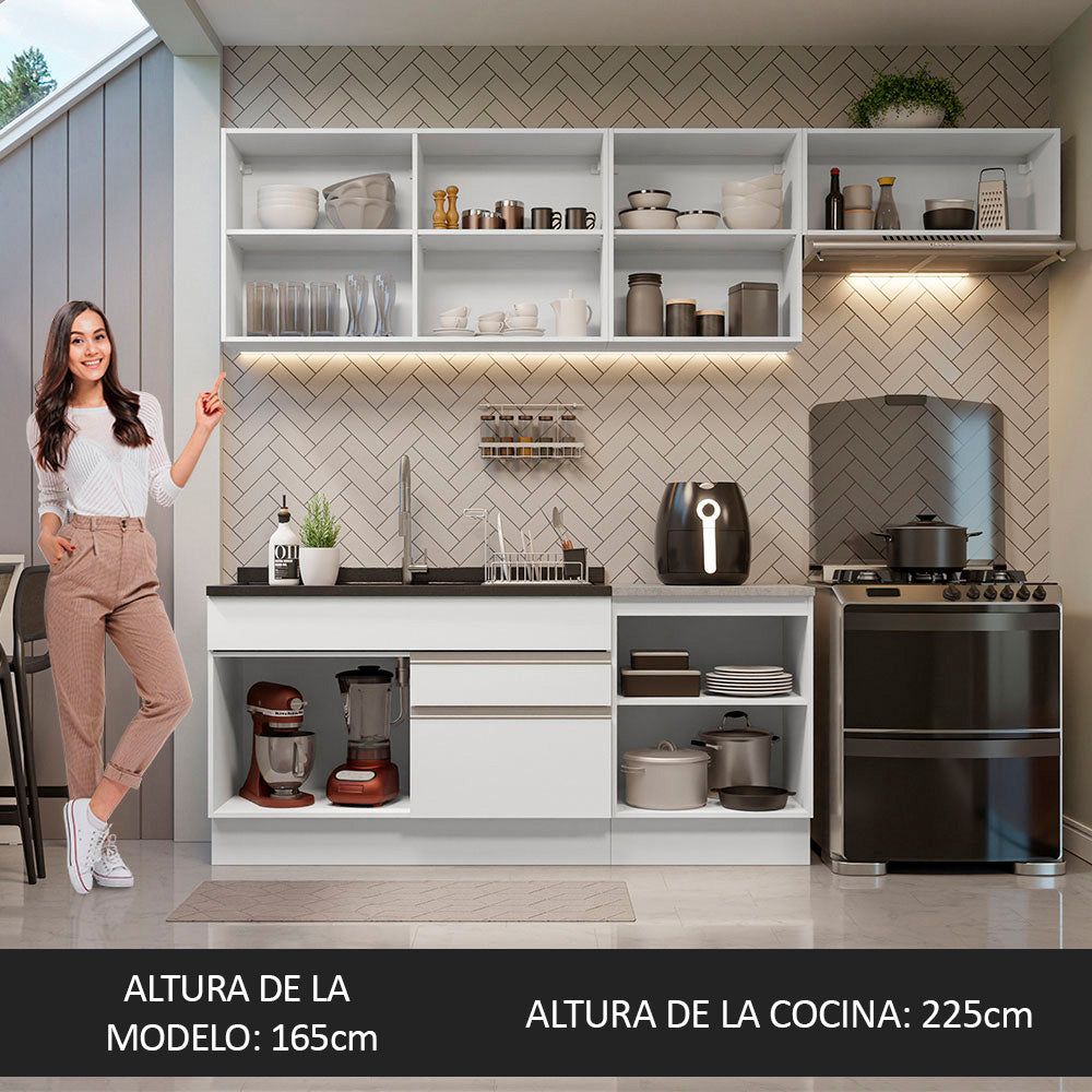 Cocina Integral Glamy 2.60 Metros Blanco 03