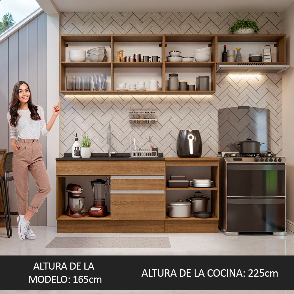 Cocina Integral Glamy 2.60 Metros Marrón 03