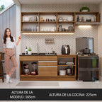 Cocina Integral Glamy 2.60 Metros Marrón 03