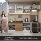 Cocina Integral Glamy 2.60 Metros Blanco/Marrón 03