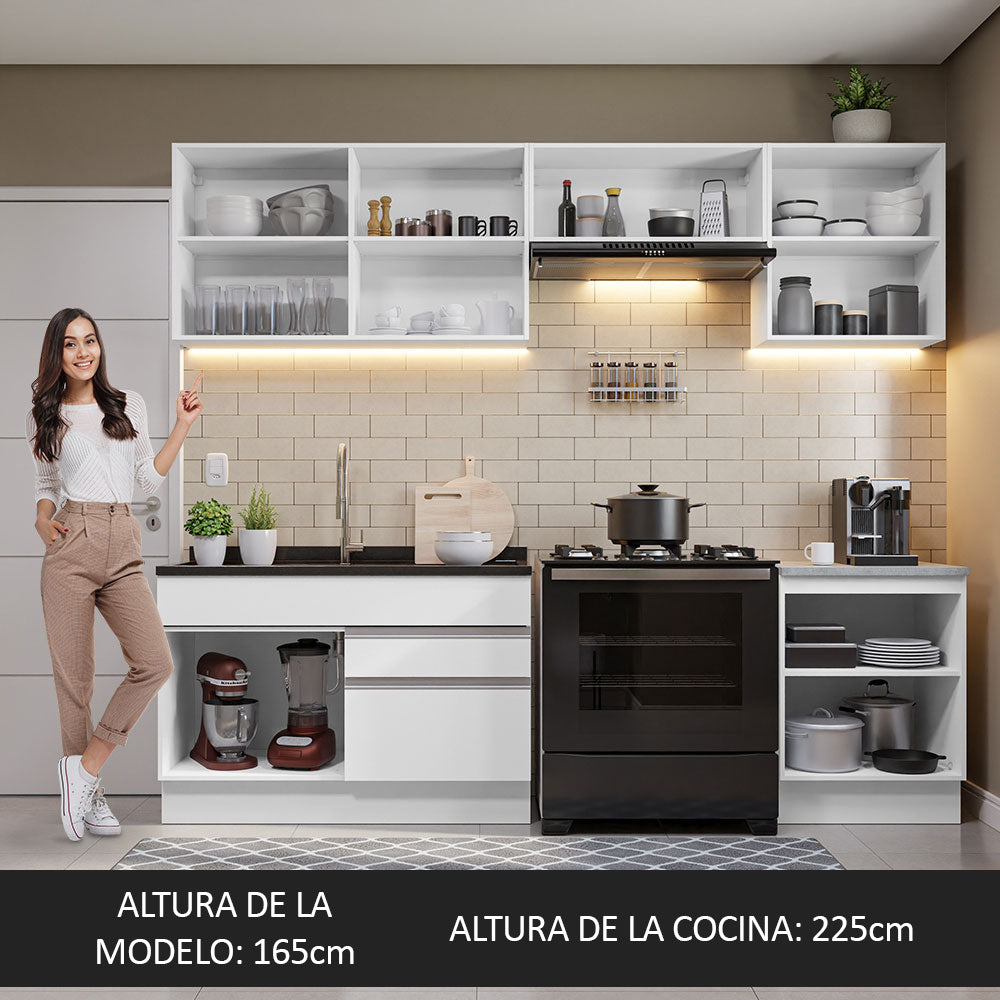 Cocina Integral Glamy 2.60 Metros Blanco 04