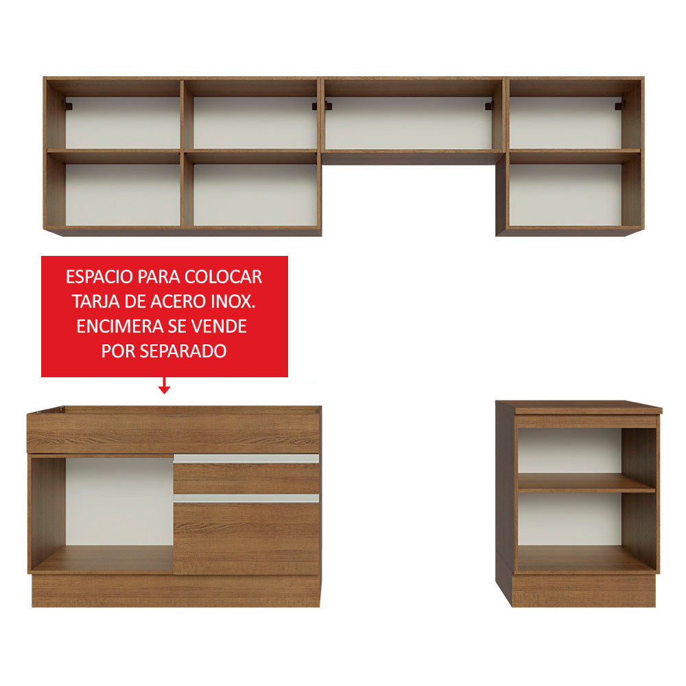 Cocina Integral Glamy 2.60 Metros Marrón 04