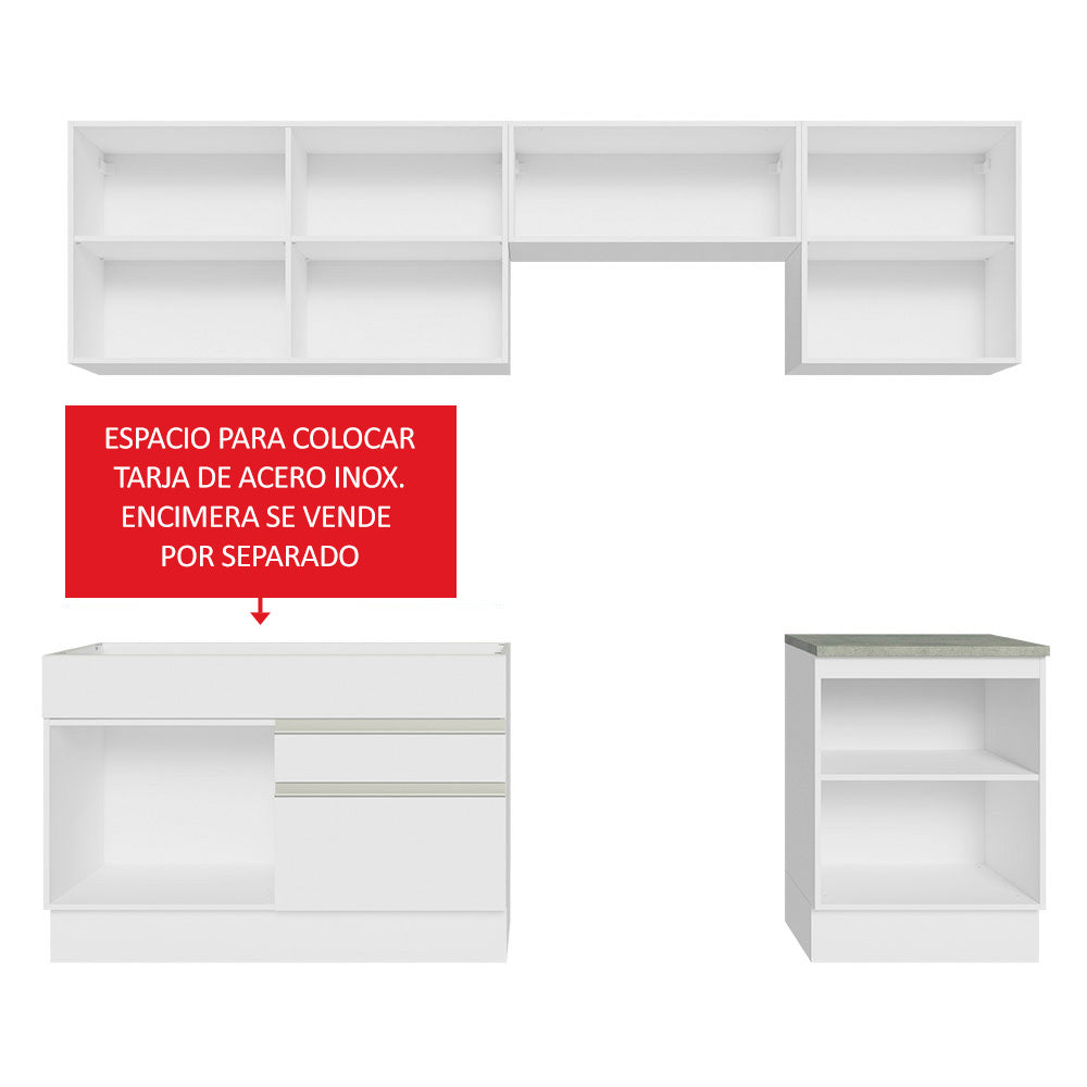 Cocina Integral Glamy 2.60 Metros Blanco 05