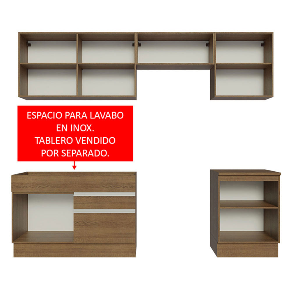 Cocina Integral Glamy 2.60 Metros Marrón 05