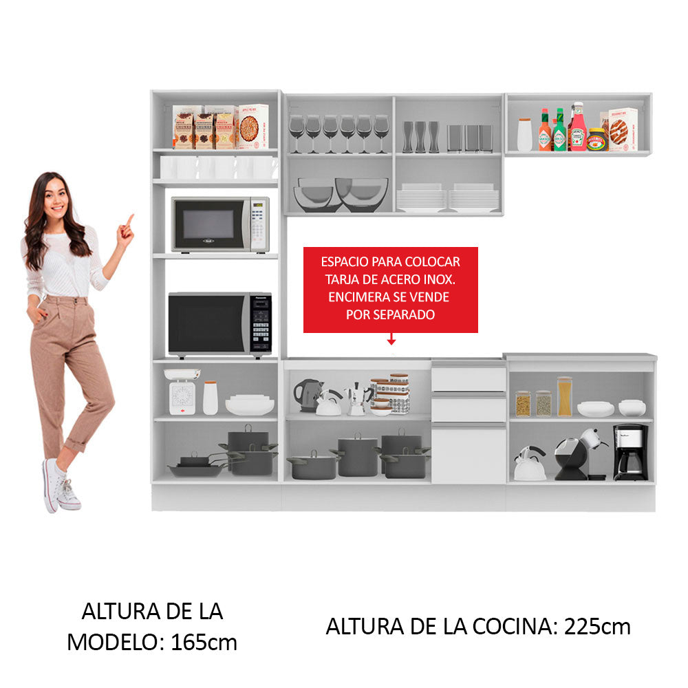 Cocina Integral Viena 2.70 Metros Blanco