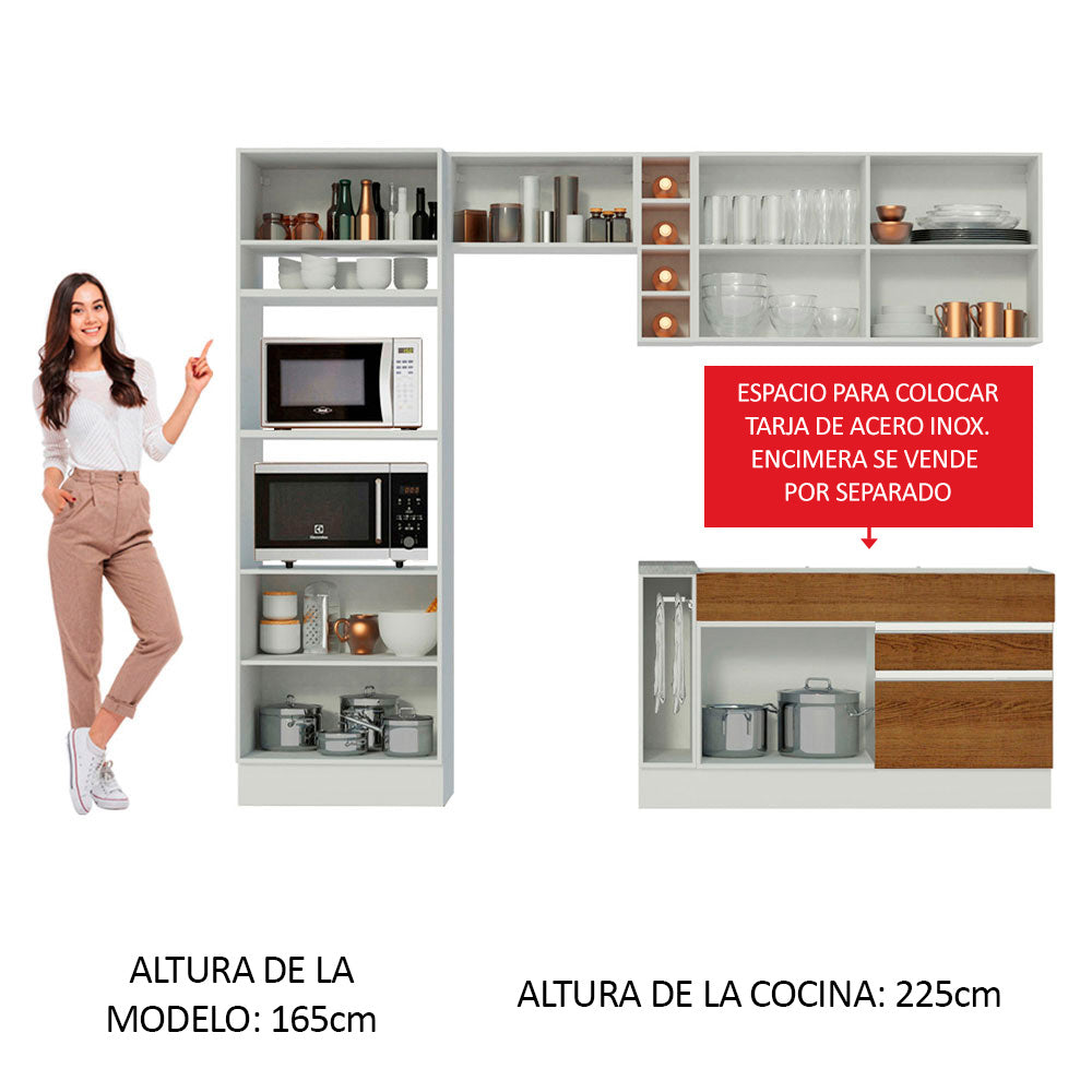Cocina Integral Jade 2.70 Metros Blanco/Marrón 09
