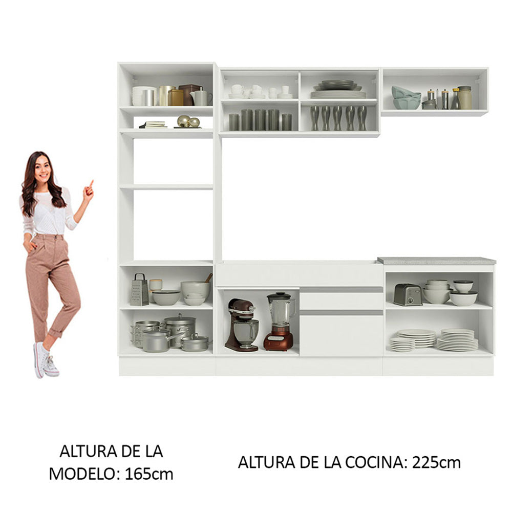 Cocina Integral Glamy 2.70 Metros Blanco 10