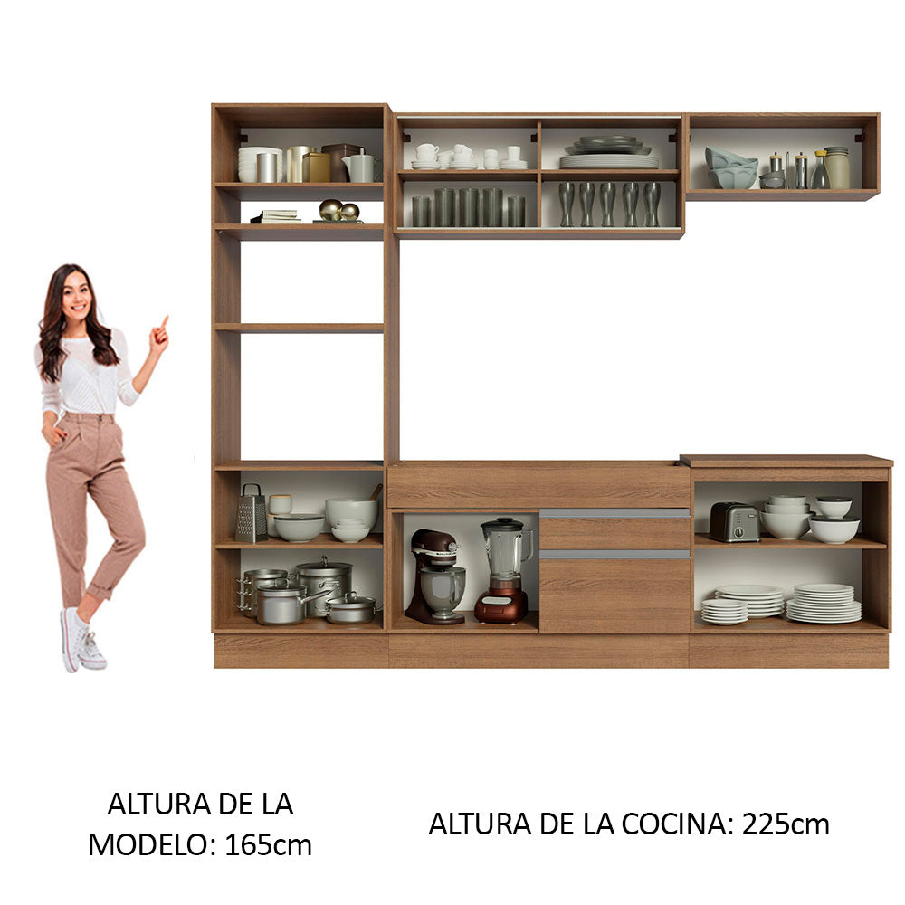 Cocina Integral Glamy 2.70 Metros Marrón 10