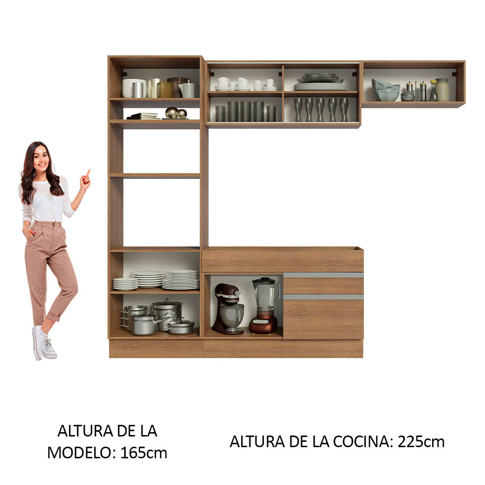 Cocina Integral Glamy 2.70 Metros Marrón 11
