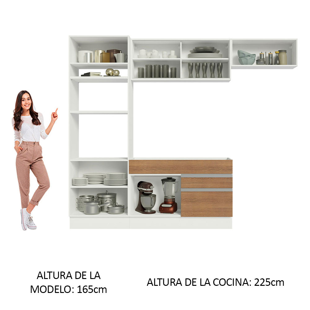 Cocina Integral Glamy 2.70 Metros Blanco/Marrón 11