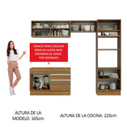 Cocina Integral Glamy 2.70 Metros Marrón 12