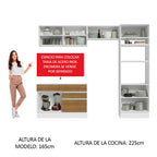 Cocina Integral Glamy 2.70 Metros Blanco/Marrón 12
