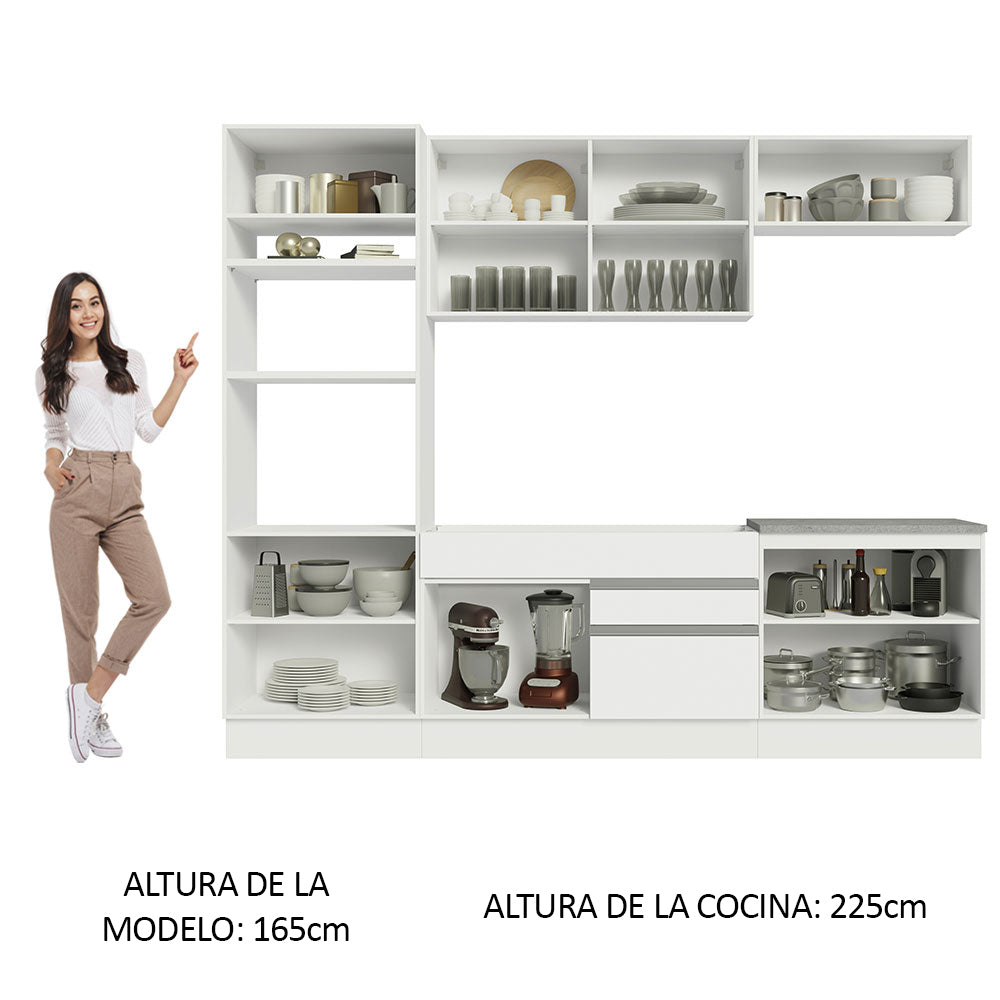 Cocina Integral Glamy 2.70 Metros Blanco 13