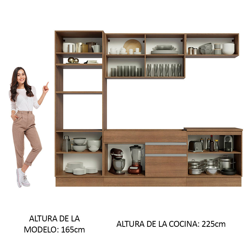 Cocina Integral Glamy 2.70 Metros Marrón 13