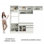 Cocina Integral Glamy 2.70 m con Encimera Blanco 14
