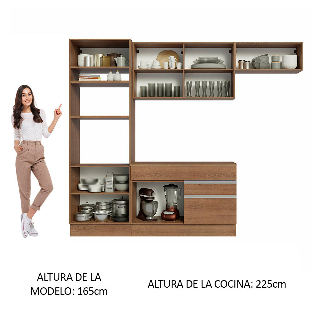Cocina Integral Glamy 2.70 m con Encimera Marrón 14