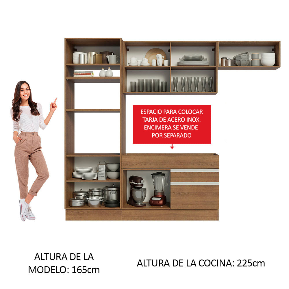 Cocina Integral Glamy 2.70 Metros Marrón 15
