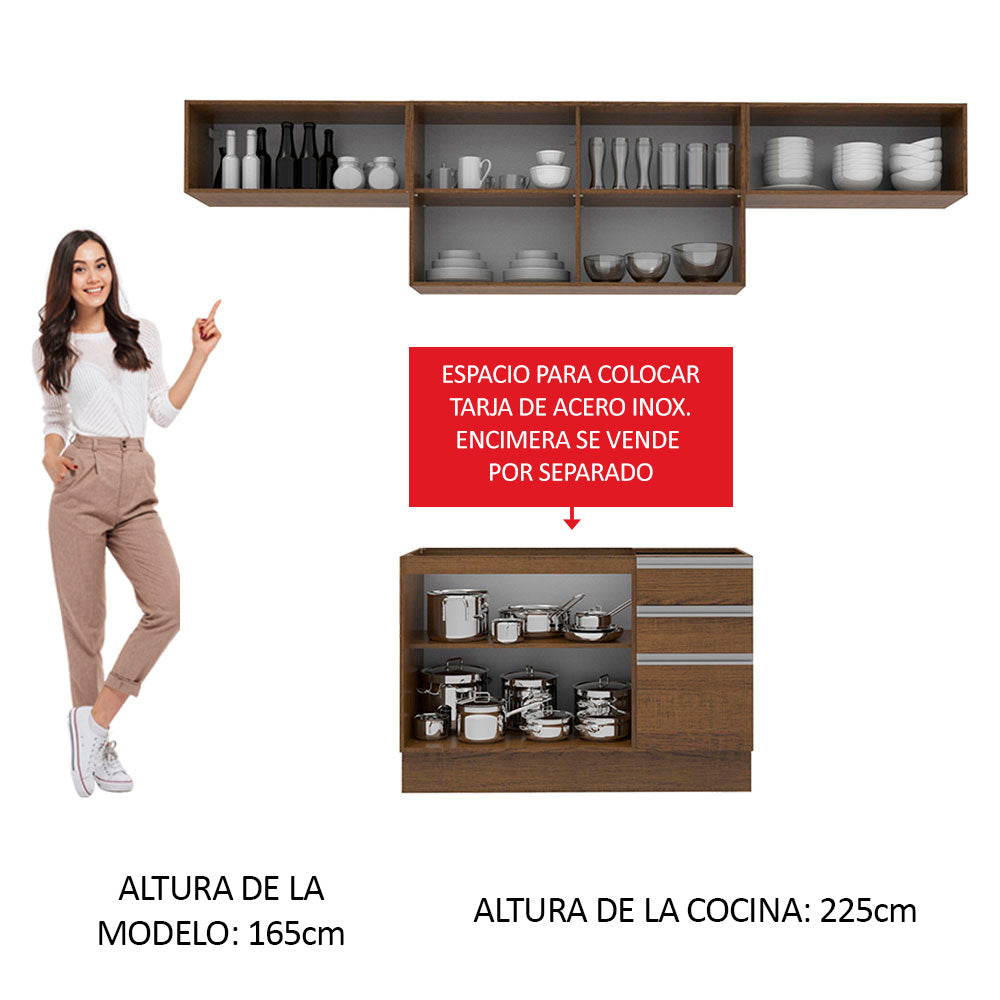 Cocina Integral Marina 2.80 Metros Marrón