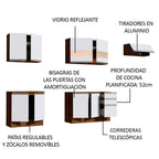 Cocina Integral Marcela 2.80 Metros Marrón/Blanco
