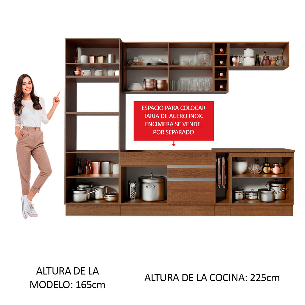 Cocina Integral Vicenza 2.90 Metros Marrón 02
