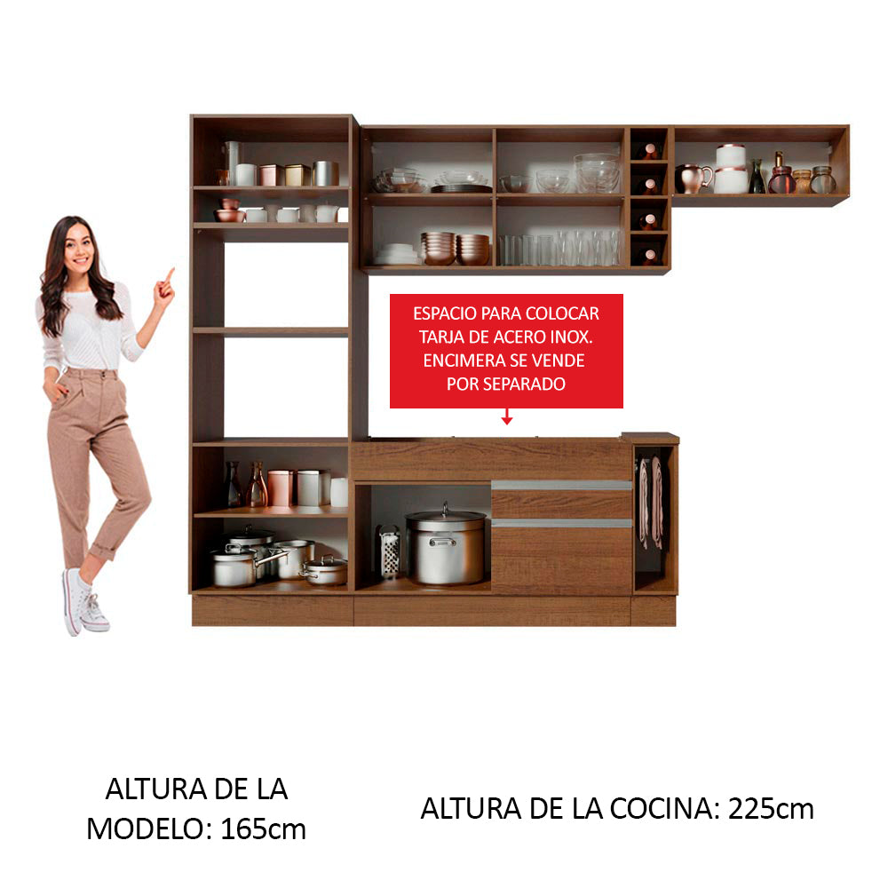 Cocina Integral Safira 2.90 Metros Marrón 04