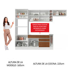 Cocina Integral Safira 2.90 Metros Blanco/Marrón 04