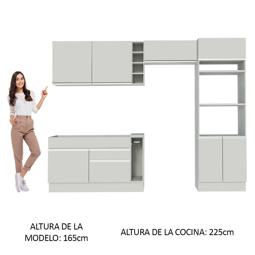 Cocina Integral Cristal 2.90 Metros Blanco 10