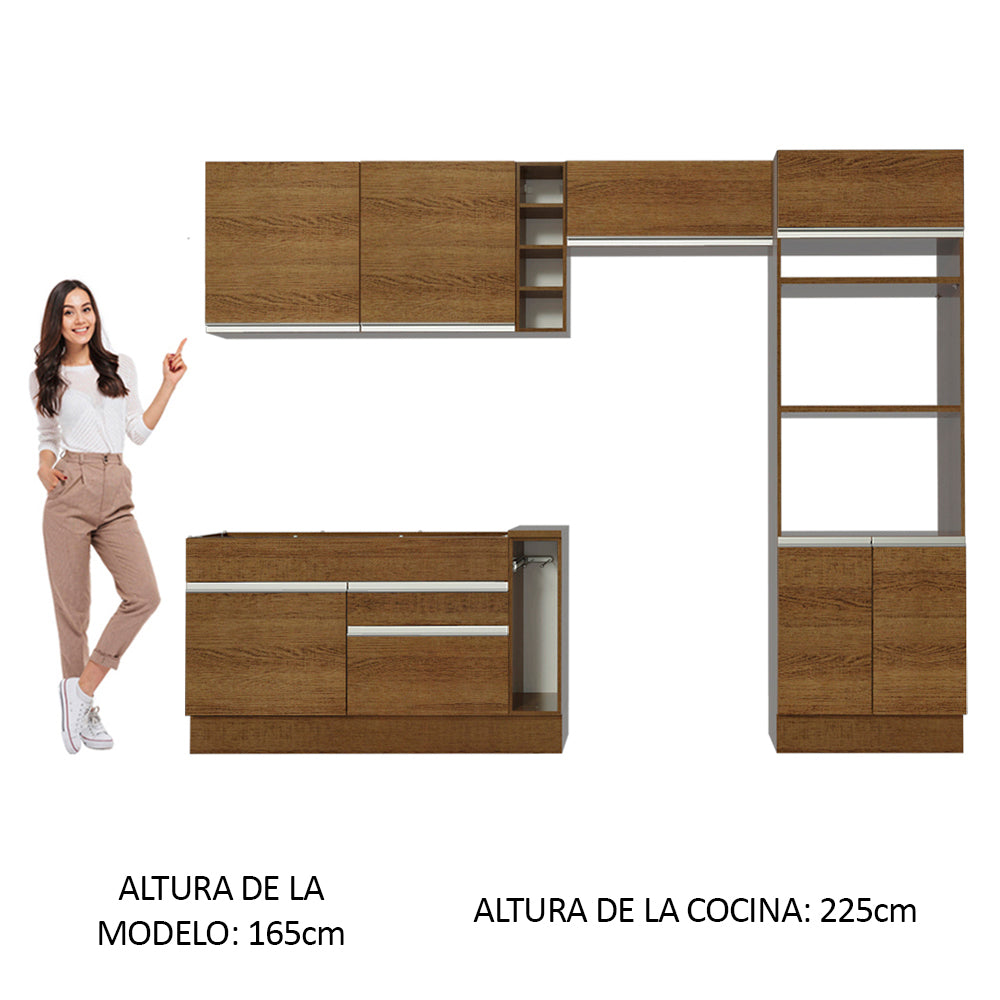 Cocina Integral Cristal 2.90 Metros Marrón 10