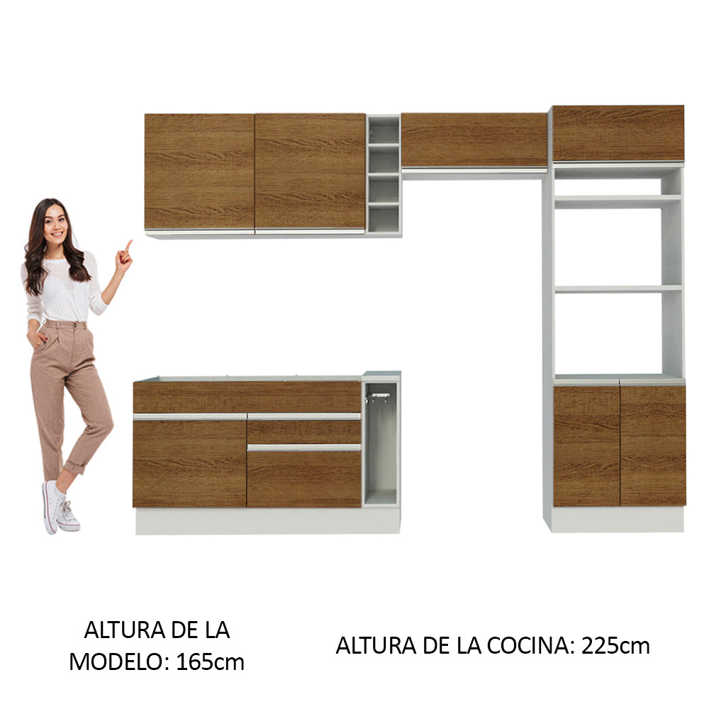 Cocina Integral Cristal 2.90 Metros Blanco/Marrón 10