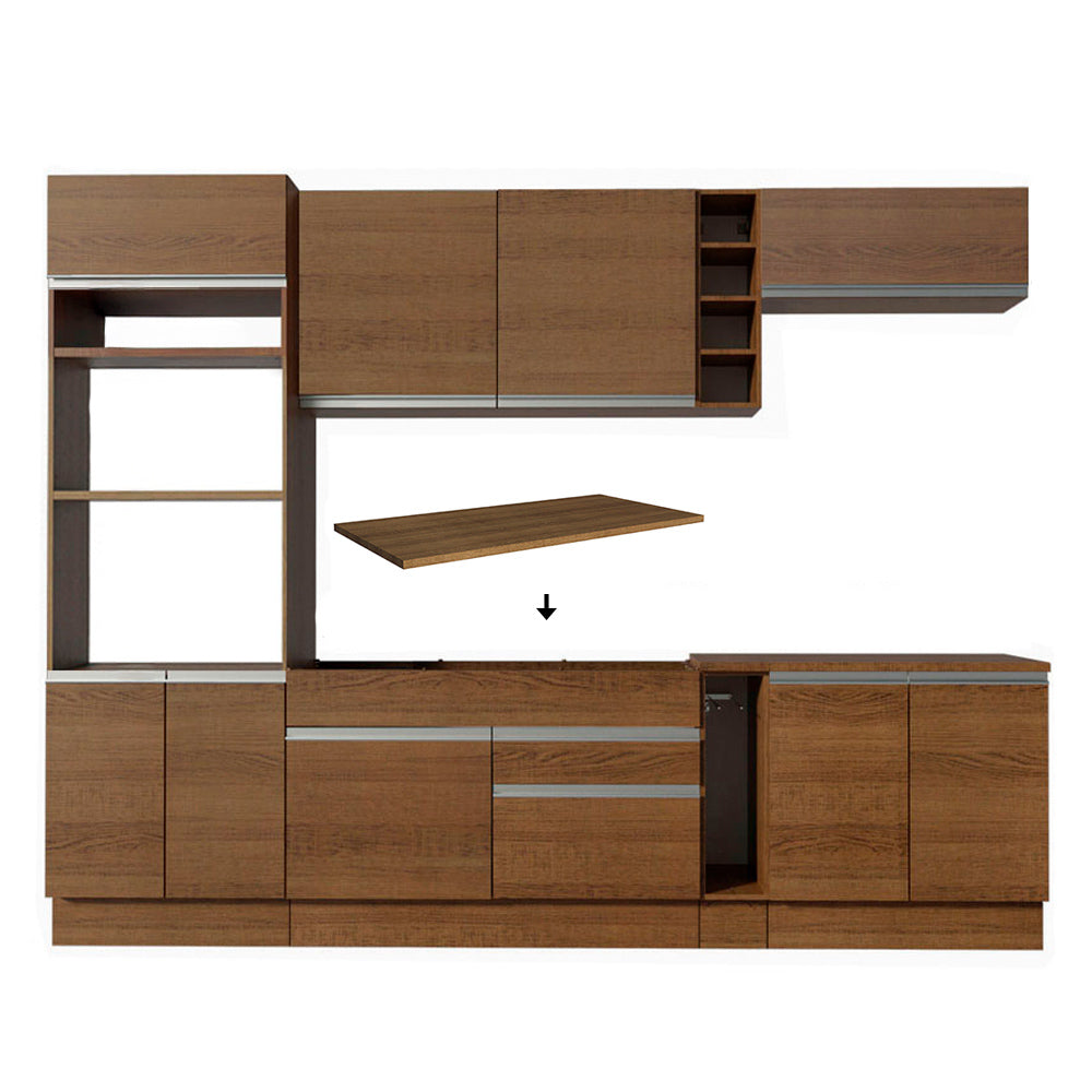 Cocina Integral Vicenza 2.90 m con Encimera Marrón 12