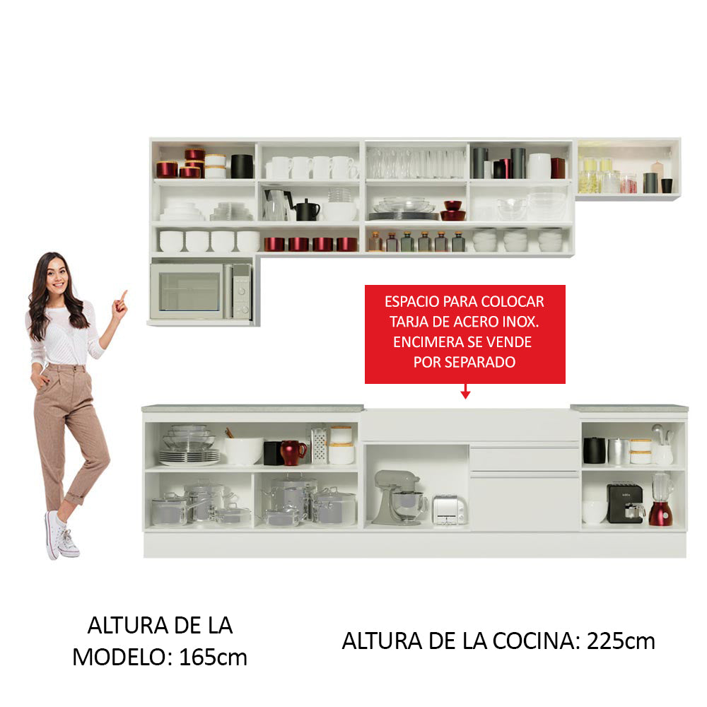 Cocina Integral Verona 3.00 Metros Blanco