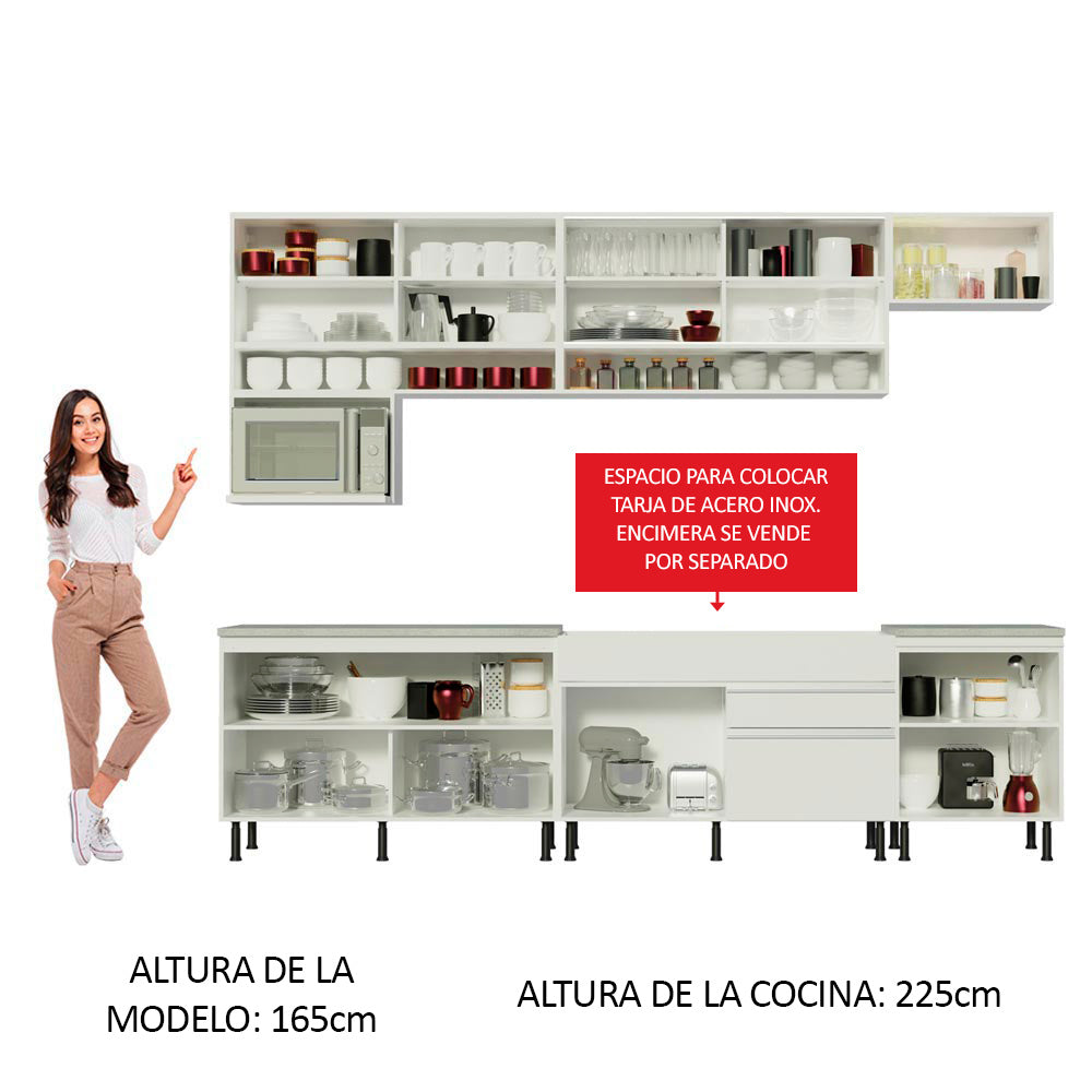 Cocina Integral Verona 3.00 Metros SR Blanco