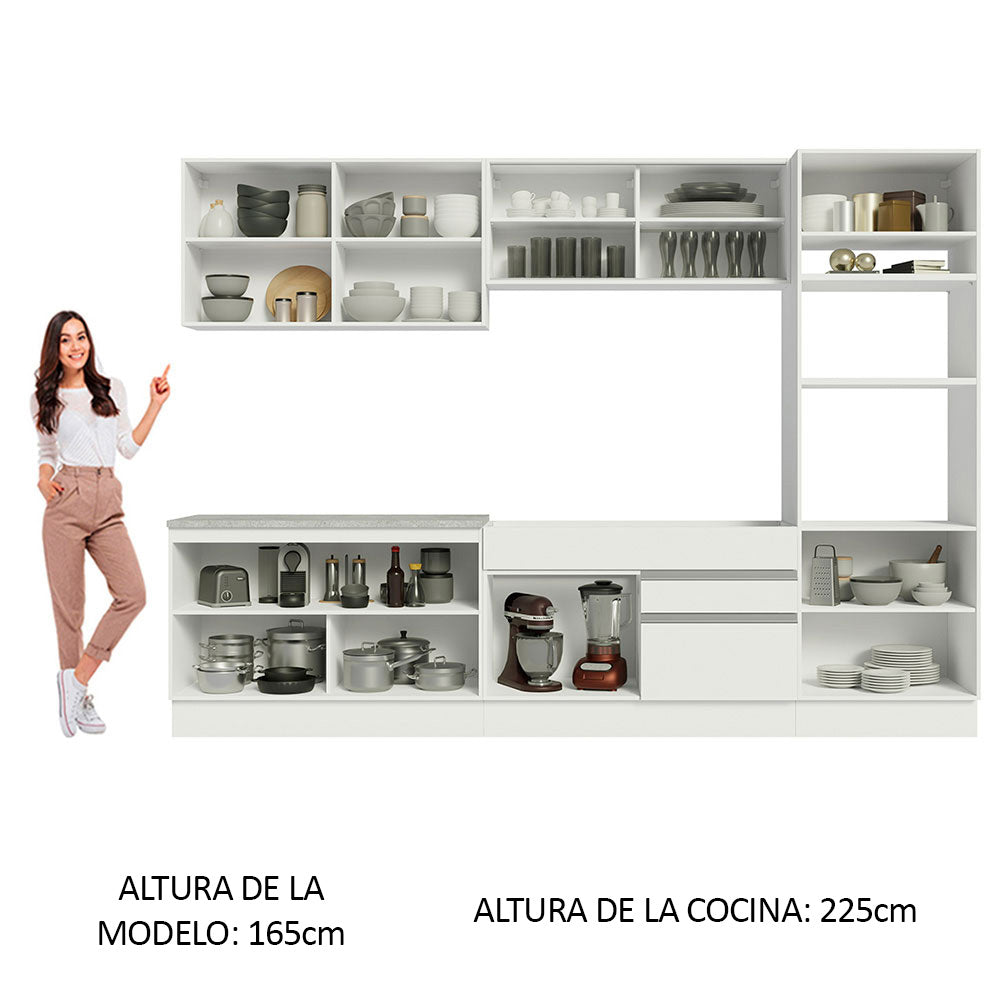 Cocina Integral Glamy 3.10 Metros Blanco 01