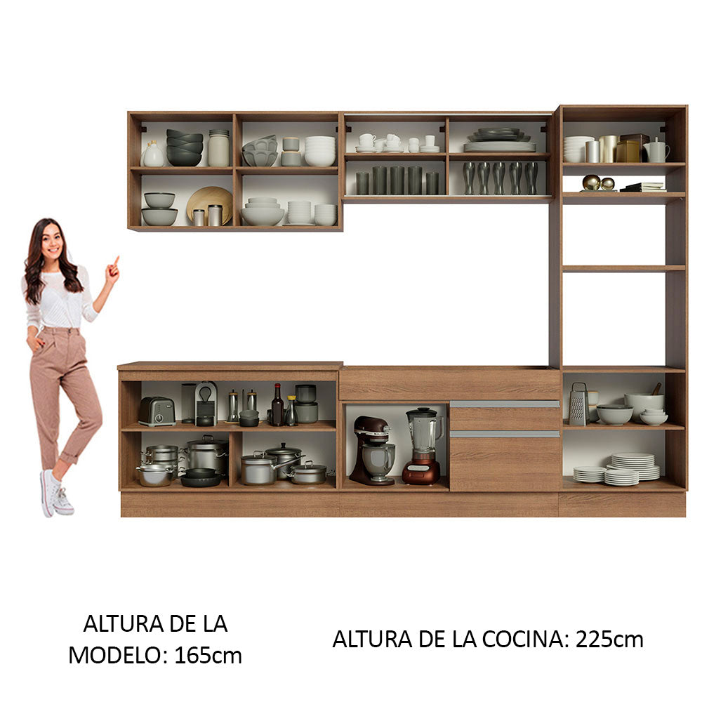 Cocina Integral Glamy 3.10 Metros Marrón 01