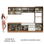 Cocina Integral Glamy 3.10 Metros Marrón/Blanco 01