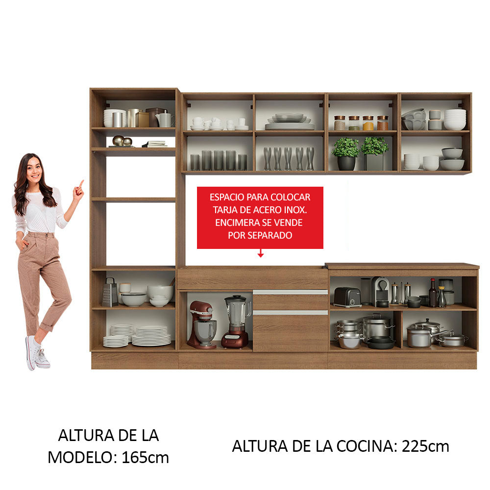 Cocina Integral Glamy 3.10 Metros Marrón 02