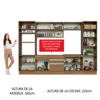 Cocina Integral Glamy 3.30 Metros Marrón