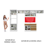 Cocina Integral Glamy 3.50 Metros Blanco/Marrón