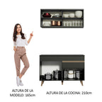 Cocina Integral Reims 1.20 m con Encimera Negro 01
