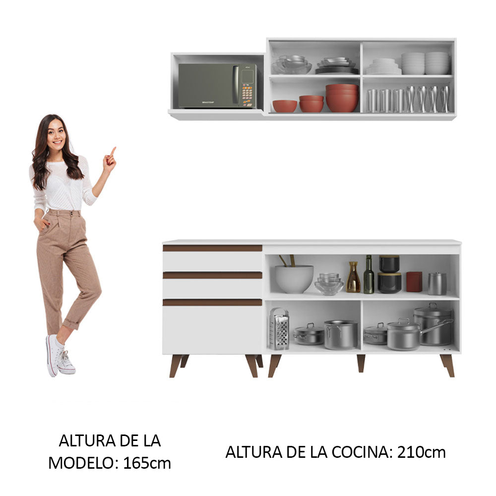 Cocina Integral Reims 1.80 m con Encimera Blanco 01